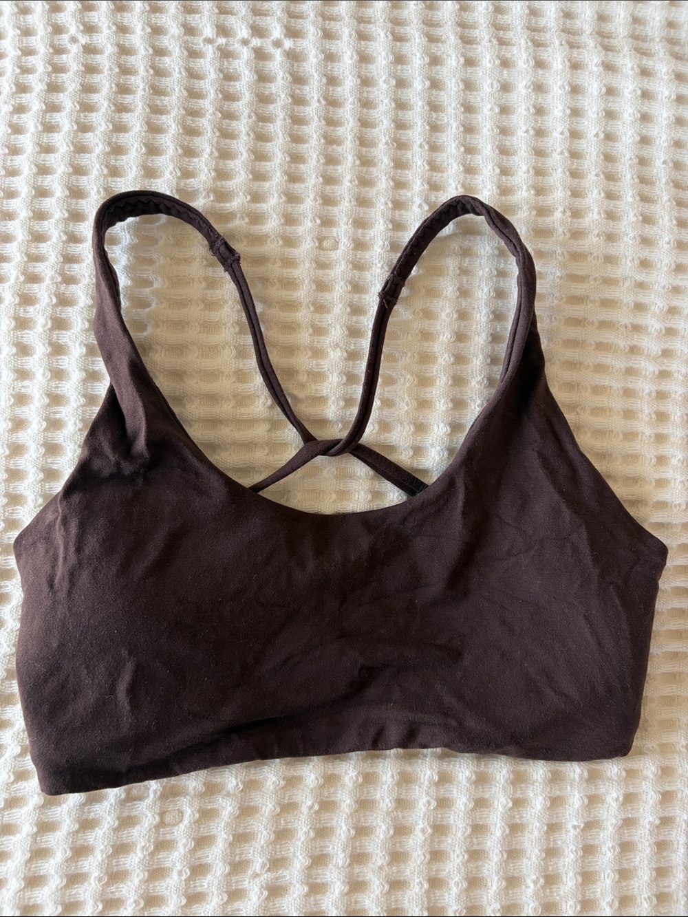 H&M Dark Brown Strappy Scoop Sports Bra